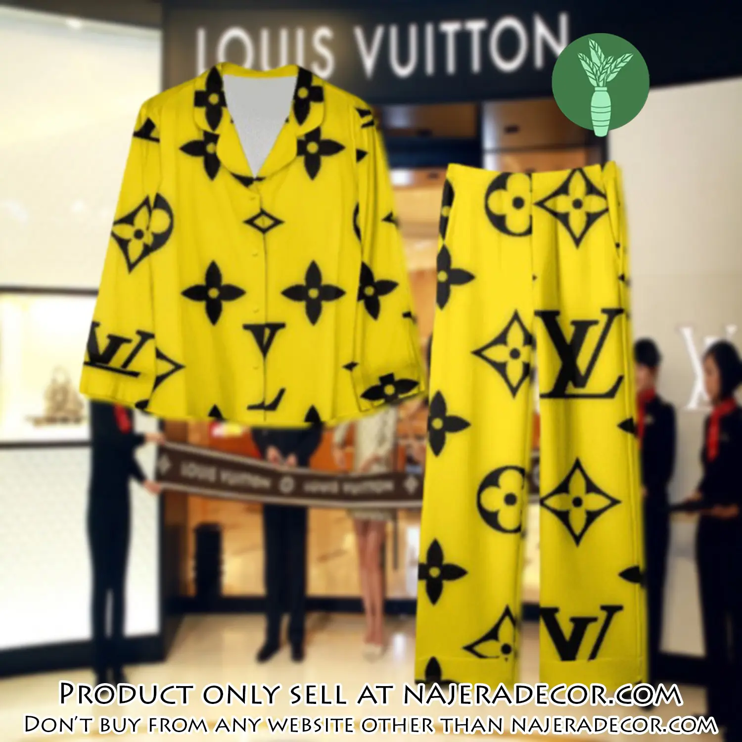 Trending luxury lv satin pajama set pjs1107 njr3802262